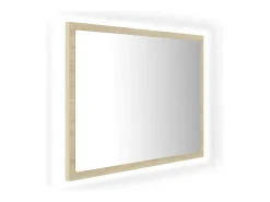 Espejo de baño LED 60 x 8,5 x 37 cm roble acrílico 02_0006962