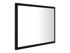 Espejo de baño LED acrílico negro 60 x 8,5 x 37 cm 02_0006996