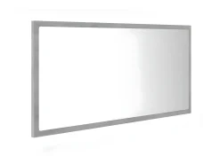 Sale Espejo de baño LED acrílico hormigón 90x8,5x37 cm ES450939 Gris