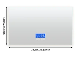 Discount Espejo de baño LED 100x60 cm - Iluminación, Táctil, Antivaho, Reloj, Temperatura, Regulable Transparente