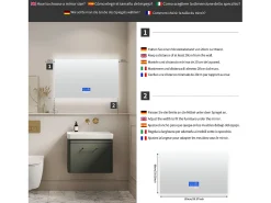 Discount Espejo de baño LED 100x60 cm - Iluminación, Táctil, Antivaho, Reloj, Temperatura, Regulable Transparente