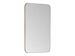 Clearance OZAIA Espejo de baño rectangular con borde , 50x80cm, DEMETRIA Dorado