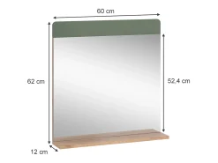 Outlet Vicco Espejo de baño roble /dorado 60x12x62 izan Verde