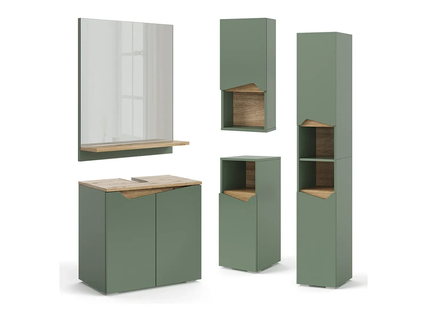 Vicco Espejo^Espejo de baño /artesano 60x14x67 marelle Verde