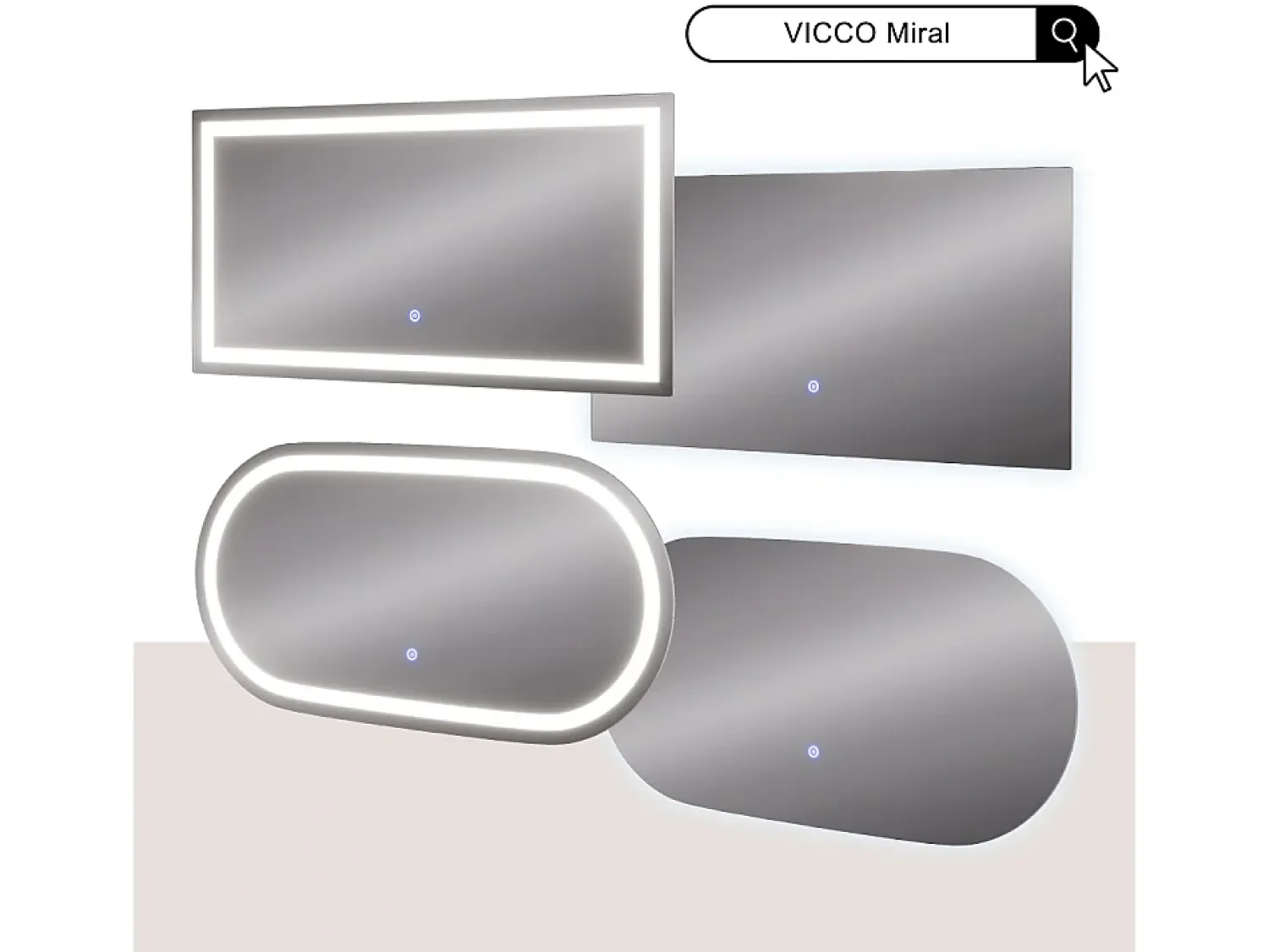 Vicco Espejo^Espejo de baño vidrio 80x40x2.8 miral Transparente
