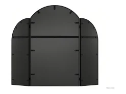 Espejo de barbero tríptico en metal dorado - An. 85 x Alt. 70.5 cm, Negro, QIANA