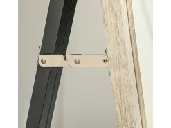 Sale Espejo de cuerpo entero con marco de madera natural y blanca, 162,6x53,5 cm, espejo de cuerpo entero, soporte incluido Blanco