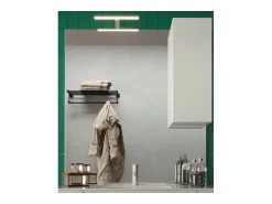 Best Meublorama Espejo de diseño con almacenamiento, 80x110 cm, colección VITARIO, color brillante. Blanco