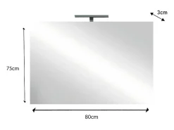 Meublorama Espejo de diseño con LED, 80x75 cm, colección KUBRICK Blanco
