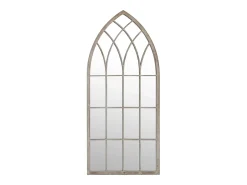 Outlet Espejo de jardín arena hierro para exterior 70x30 cm ES471099 Crema