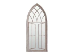 Outlet Espejo de jardín Arena 70x30 cm Hierro para uso exterior Crema