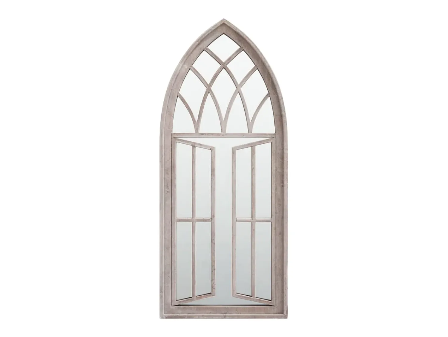 Outlet Espejo de jardín Arena 70x30 cm Hierro para uso exterior Crema