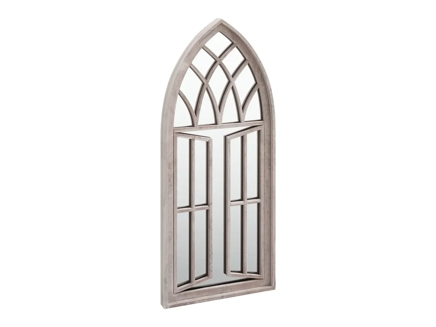 Outlet Espejo de jardín Arena 70x30 cm Hierro para uso exterior Crema