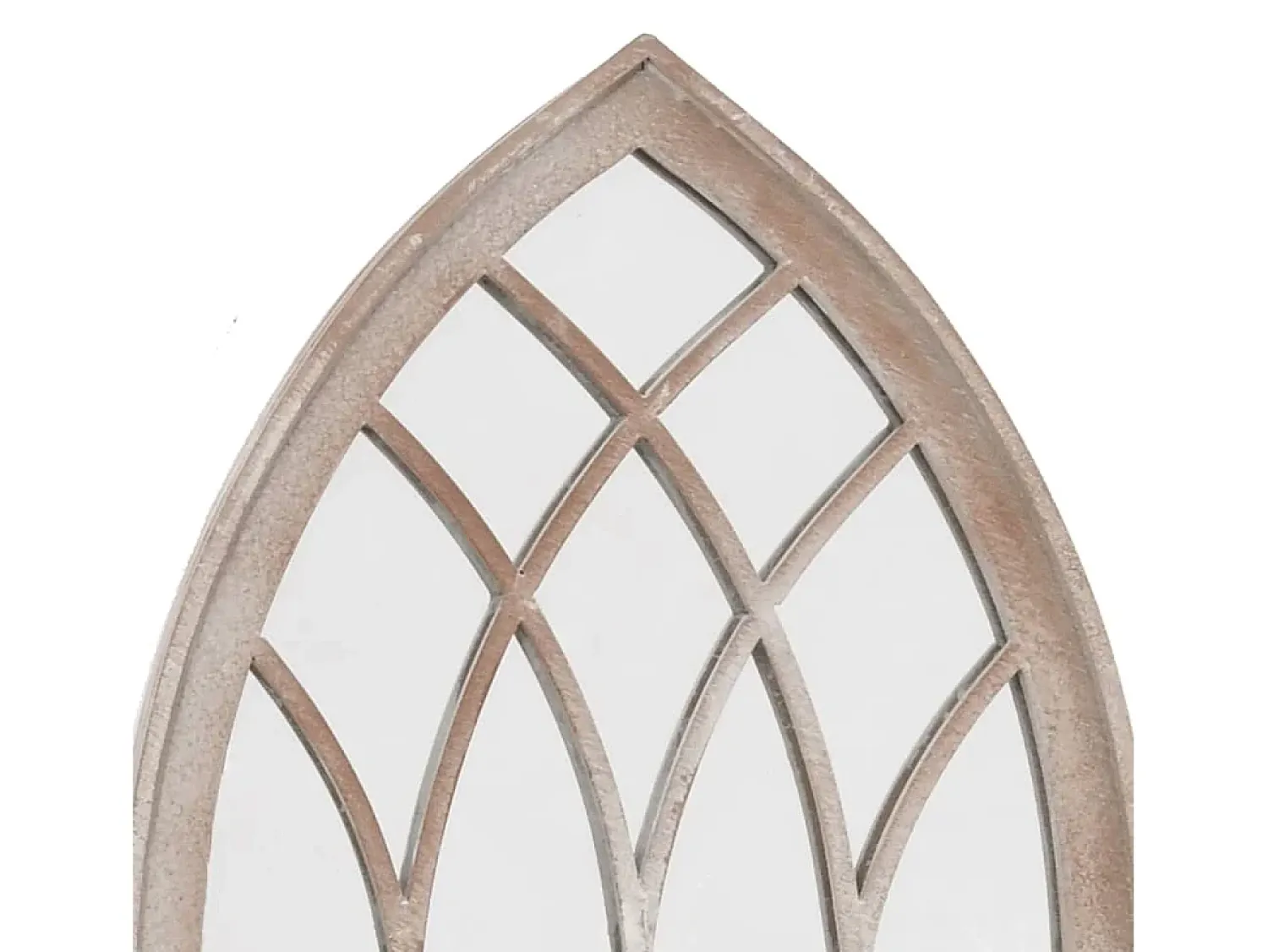 Outlet Espejo de jardín Arena 70x30 cm Hierro para uso exterior Crema