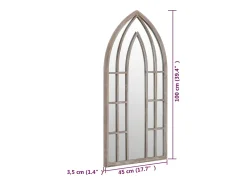 New Espejo de Jardín Arena 100x45cm Hierro para uso exterior Crema