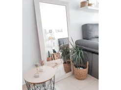 Sale DECOWOOD Espejo de madera color beige de 70x150cm - SAND - Blanco