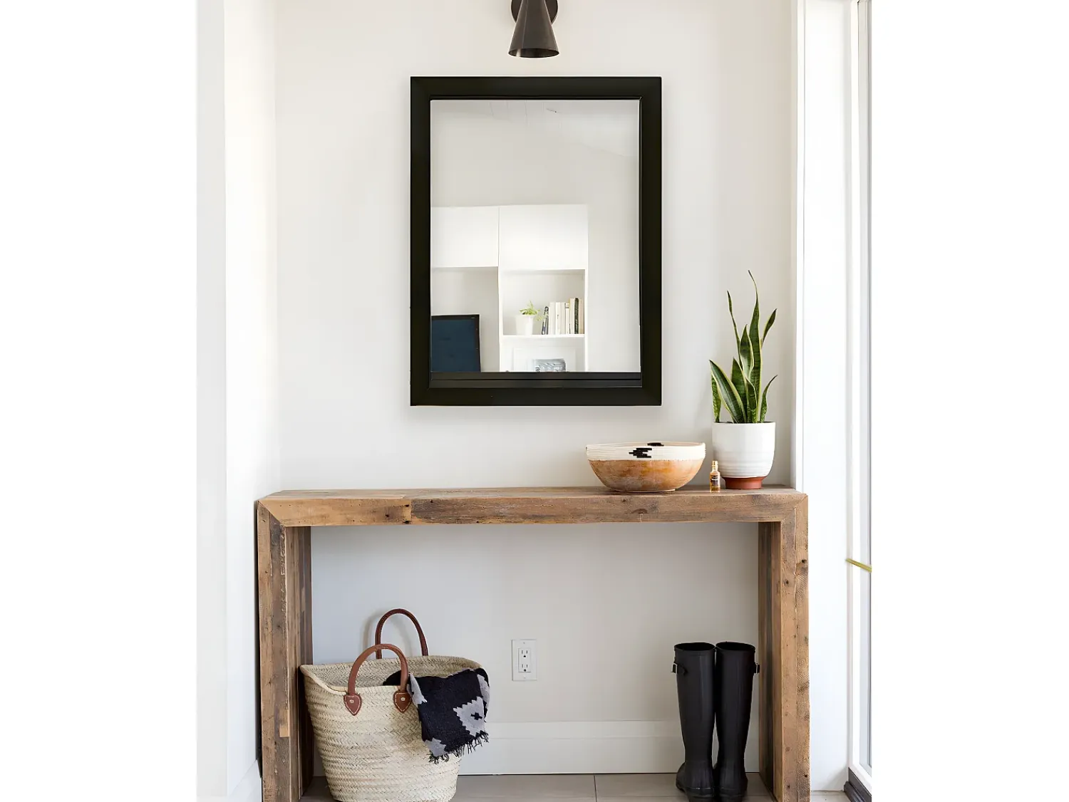 Sale DECOWOOD Espejo de madera color de 49x149cm - NÜI BOLD - Negro