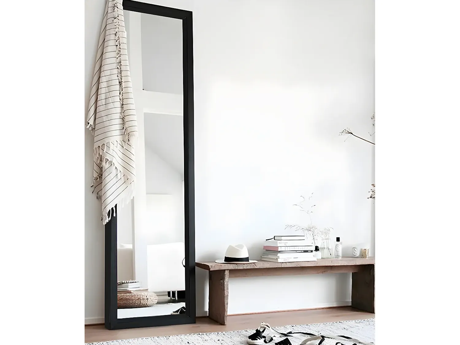 Sale DECOWOOD Espejo de madera color de 49x149cm - NÜI BOLD - Negro