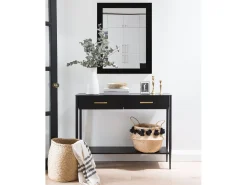 DECOWOOD Espejo De Pared|Espejo^Espejo de madera color de 54x154cm - NÜI - Negro