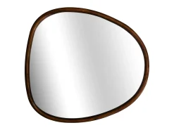 Espejo de madera de abeto decorativo de pared, 75cm nogal
