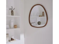 Espejo de madera de abeto decorativo de pared, 75cm nogal