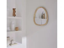 Espejo de madera de abeto decorativo de pared, 55cm natural