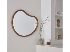 Espejo de madera de abeto decorativo de pared, 95cm nogal