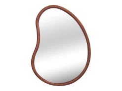 Sweeek Espejo^Espejo de madera de abeto decorativo de pared, 85cm nogal Color natural oscuro