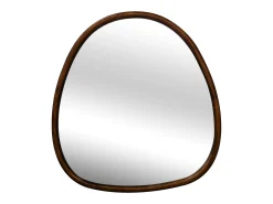 Sweeek Espejo De Pared|Espejo^Espejo de madera de abeto decorativo de pared, 55cm nogal Color natural oscuro