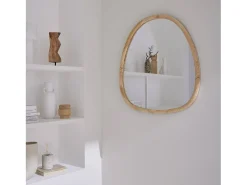 Sweeek Espejo De Pared|Espejo^Espejo de madera de abeto decorativo de pared, 75cm natural Color natural claro