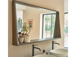 Outlet BERAH GETAH Espejo de madera de mindi maciza de 135x67 cm Marru00f3n