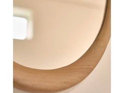 Espejo de madera de teca maciza de 75 cm
