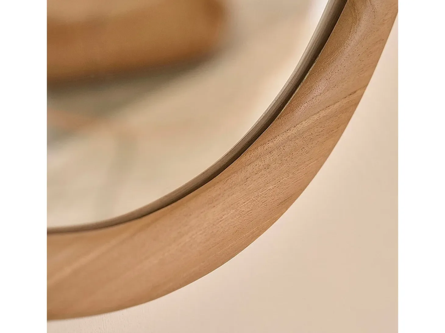Espejo de madera de teca maciza de 90 cm