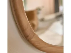 Espejo de madera de teca maciza de 90 cm