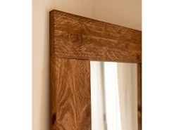 Outlet DECOWOOD Espejo de madera maciza tono roble oscuro de 165x65cm - IZAL - Marru00f3n
