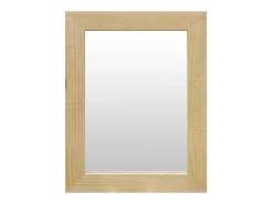 Clearance DECOWOOD Espejo de madera maciza tono natural de 66x86cm - PINAL - Beige