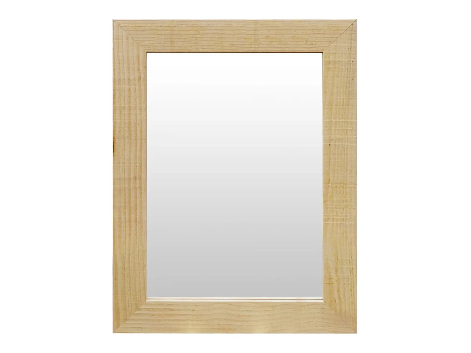 Clearance DECOWOOD Espejo de madera maciza tono natural de 66x86cm - PINAL - Beige