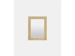 Clearance DECOWOOD Espejo de madera maciza tono natural de 66x86cm - PINAL - Beige
