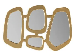 Espejo de pared Art Déco KIMAN en metal dorado - L 93 x H 63 cm