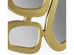 Espejo de pared Art Déco KIMAN en metal dorado - L 93 x H 63 cm