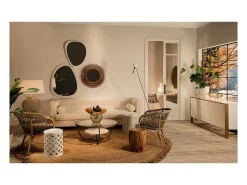 Les Tendances Espejo De Pared|Espejo^Espejo de pared Blac ovalado de madera blanca L 81 cm Blanco