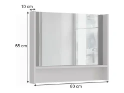 Outlet Vicco Espejo de pared 80x10x65 sherry Blanco