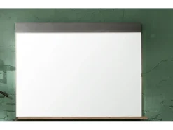 Les Tendances Espejo De Pared|Espejo^Espejo de pared con estante en roble oscuro y melamina gris Orcel Multicolor