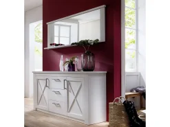 Online Les Tendances Espejo de pared con estante de melamina blanca Aria Blanco