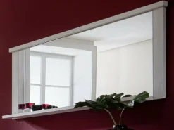 Online Les Tendances Espejo de pared con estante de melamina blanca Aria Blanco