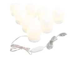 Clearance Espejo de pared con lámparas LED Cristal Rectangular Plateado