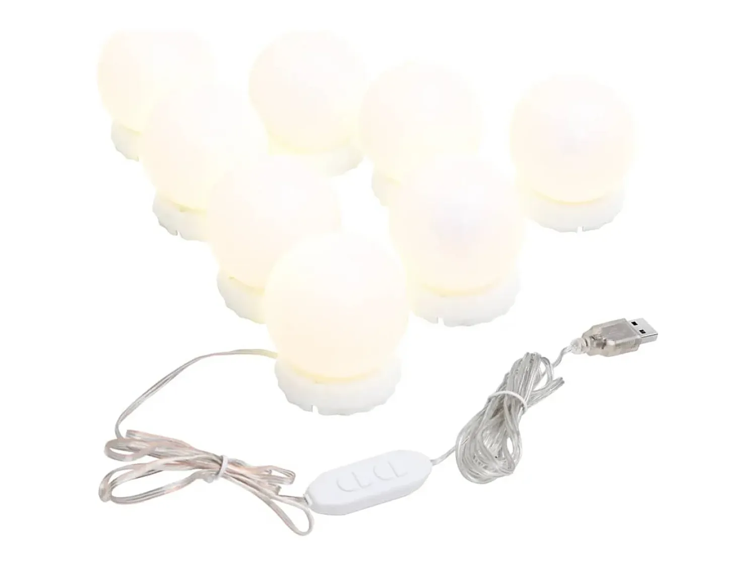 Clearance Espejo de pared con lámparas LED Cristal Rectangular Plateado