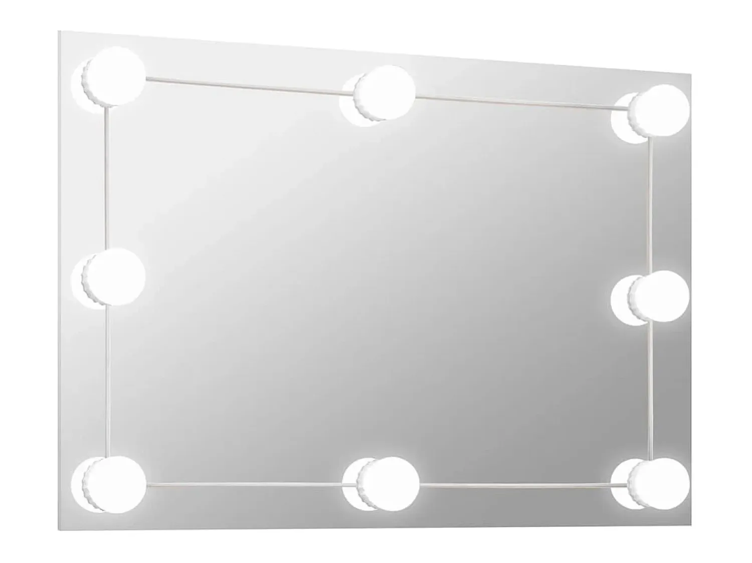 Clearance Espejo de pared con lámparas LED Cristal Rectangular Plateado