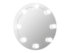 Outlet Espejo de pared con luces LED Cristal Redondo Plateado