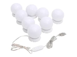 Outlet Espejo de pared con luces LED Cristal Redondo Plateado